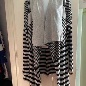 Cyrus Black and Gray Striped Cardigan